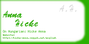 anna hicke business card